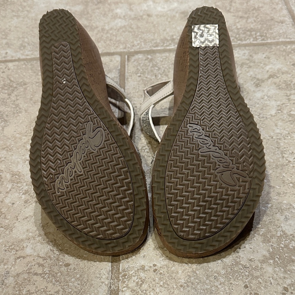Skechers White Embellished Sandals​ - Picture 7 of 8